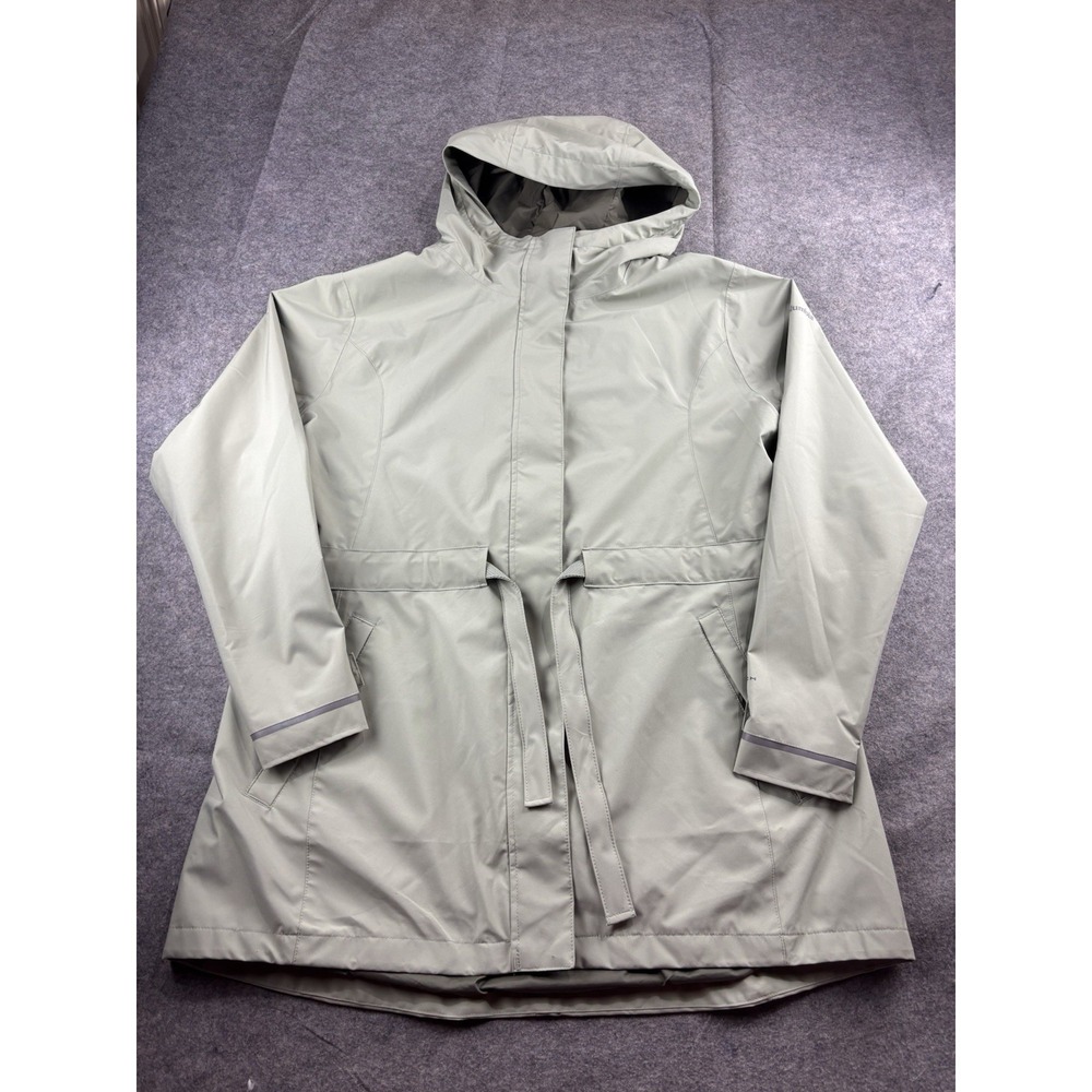Columbia Women M/L Here And There Trench Jacket Rain Coat Green Outdoor Gorp SEE